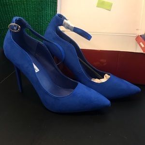 Blue suede pointed toe heels. Size 9